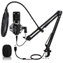 Pyle - PDMIKT140 , Musical Instruments , Microphones - Headsets , Sound and Recording , Microphones - Headsets , Professional USB Podcast Microphone Kit - High-Res. Mic with USB Cable, Pop Filter, Mic Stand, Shock Mount